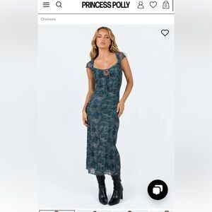 Princess Polly Motel Lunama Dress Tonal Blue Paisley. US Size 6